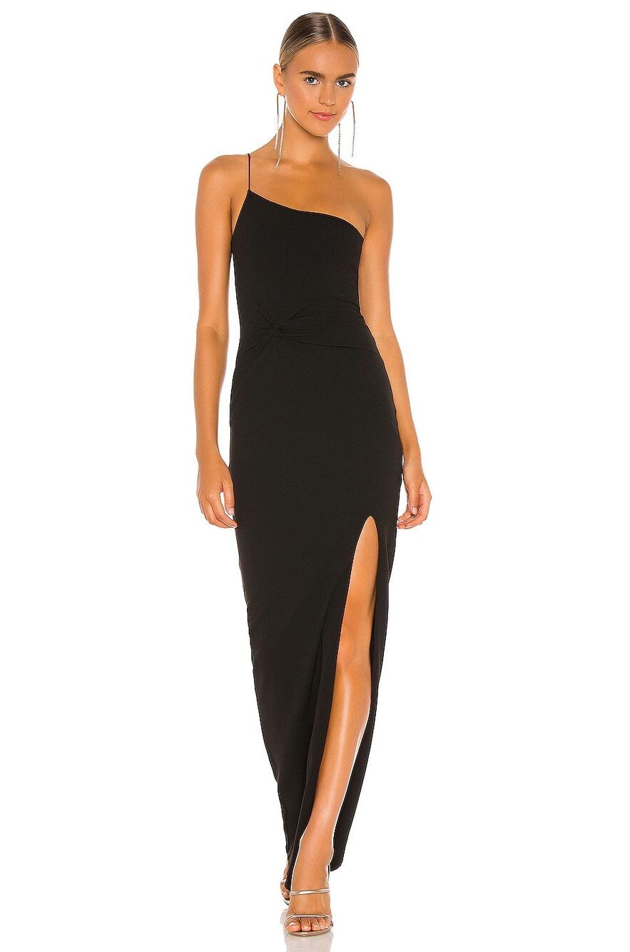 Nookie Lust Gown Dress One Shoulder Wedding Guest Formal Party Prom Hoco Gala L